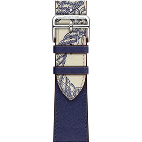 Apple Watch Band Encre/Béton Swift Leather Single Tour
