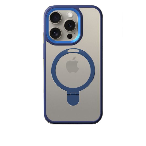Case Mipow Magsafe Stand 2 In 1 Transparent For iPhone 15 Pro 6.1 Inch - Blue