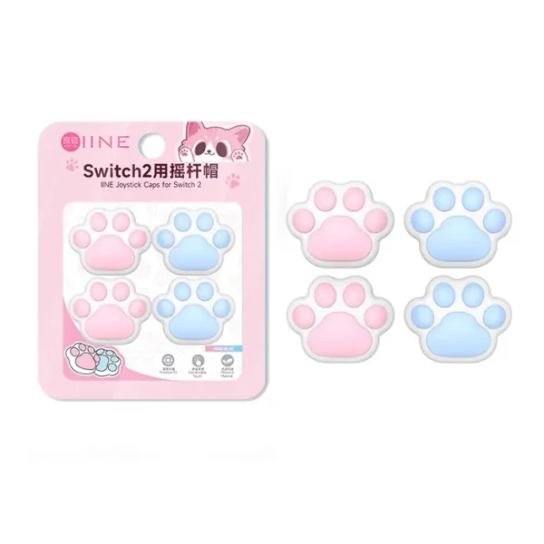 IINE - Joy-Con 2 Analog Caps - Cat Claw - Blue/Light Pink